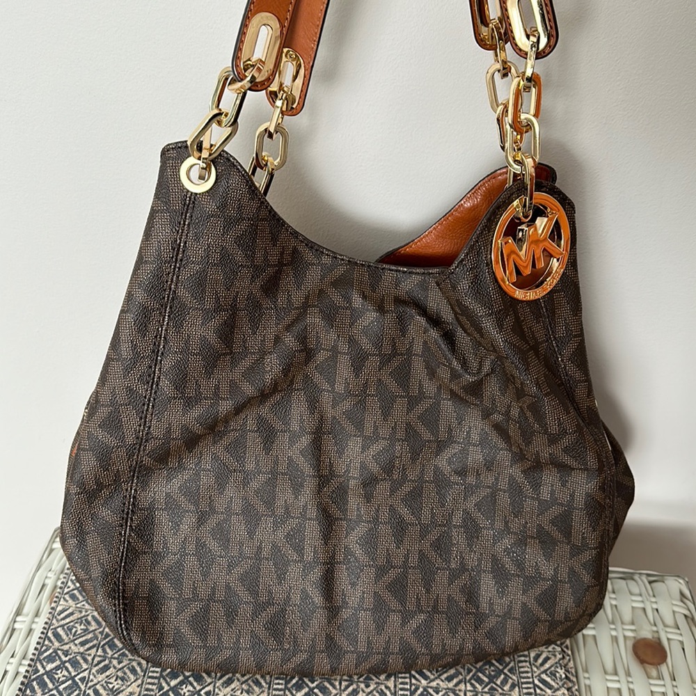 Michael Kors Fulton tote Bag. Pebble leather with signature MK.